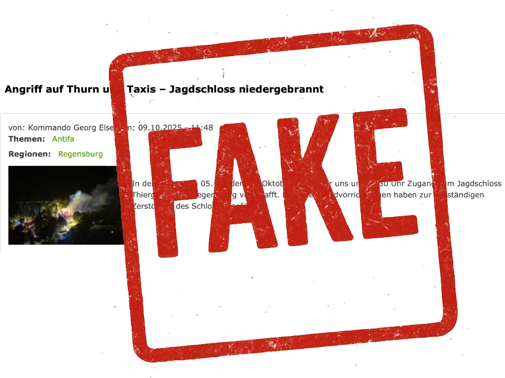 Nix Antifa! Keine Brandstiftung im Fall Thurn und Taxis!