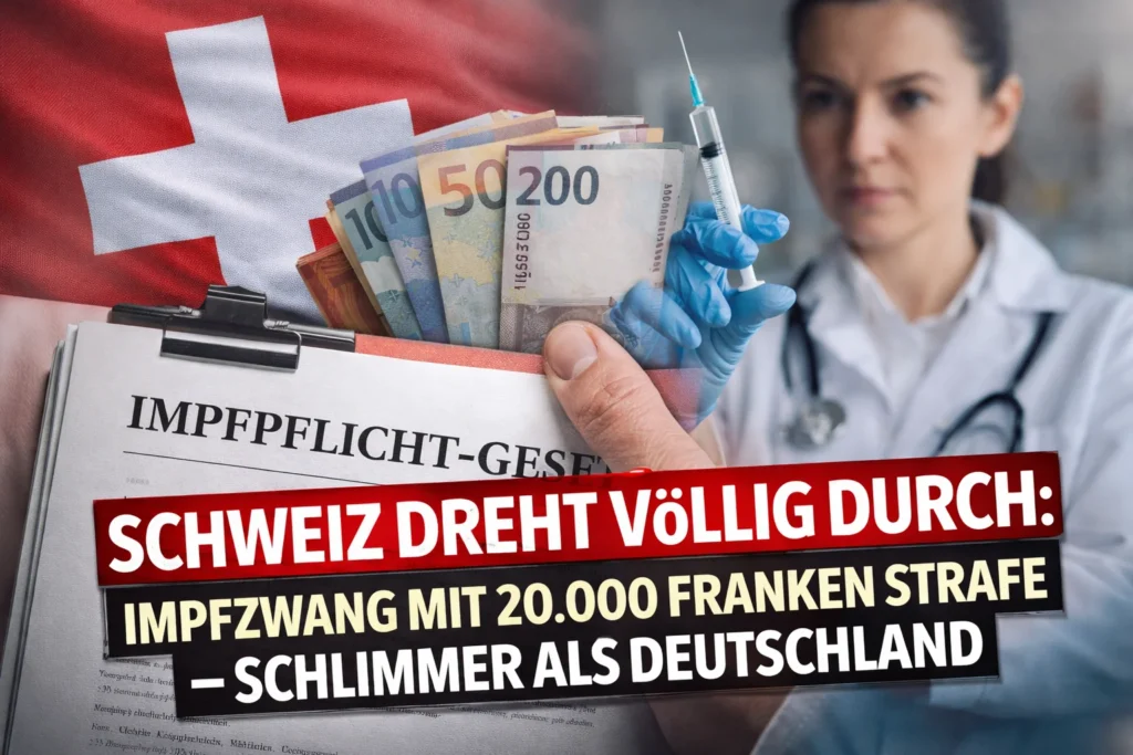 Gesundheitsdiktatur Schweiz: 20.000 Franken Strafe für Impfverweigerer