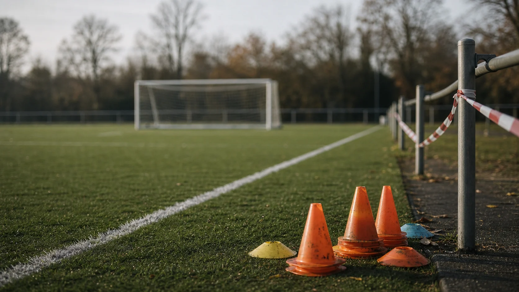 Symbolbild: Abgesperrter Jugendfußballplatz nach Ermittlungen