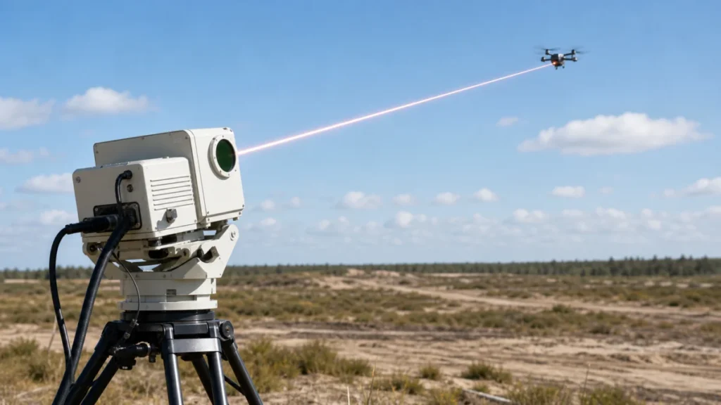 Symbolbild: Laser-Testsystem gegen Drohne