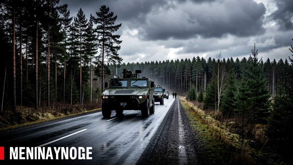 Symbolbild: Militärkonvoi auf einer Waldstraße im Baltikum