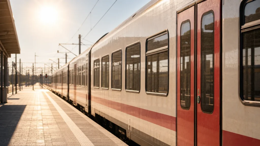 Stehender Zug in Sommerhitze als Symbolbild für Bahn-Panne und ausgefallene Klimaanlage