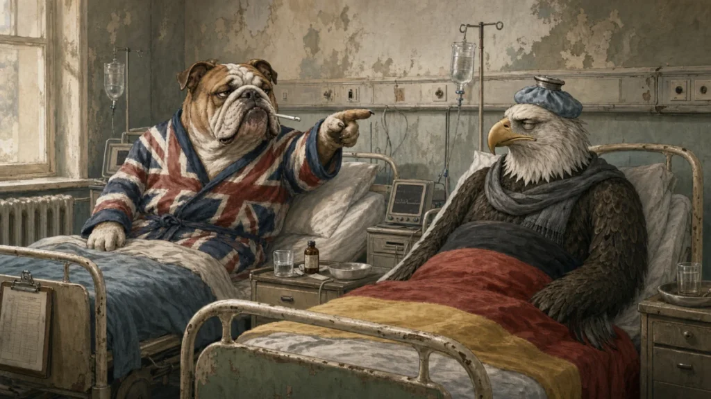 Der britische Patient erklärt Deutschland frech die Diagnose