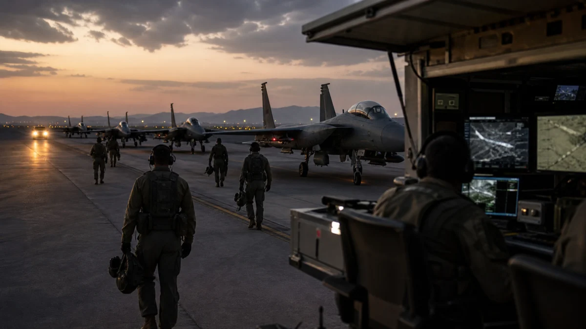 Symbolbild: Kampfjets auf einem Luftwaffenstützpunkt in der Golfregion