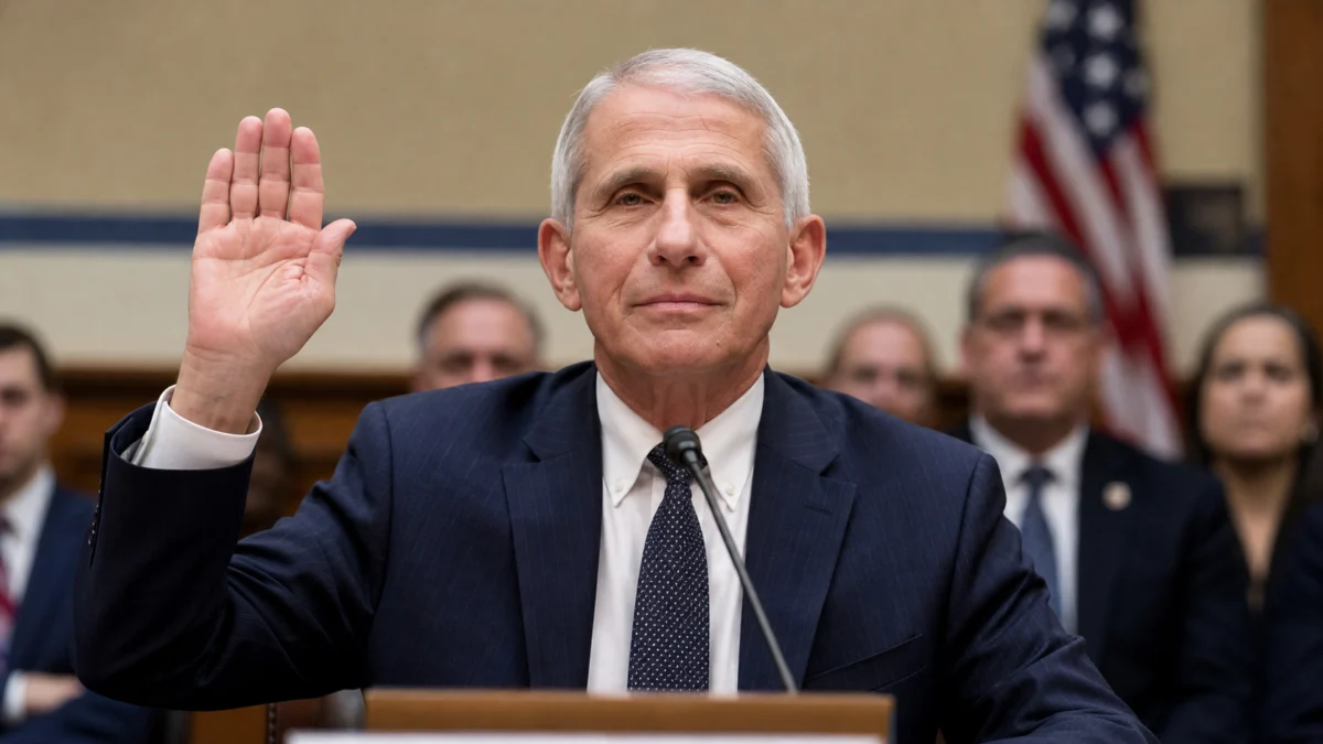 Anthony Fauci hebt bei einer Anhörung im US-Kongress die Hand zum Eid