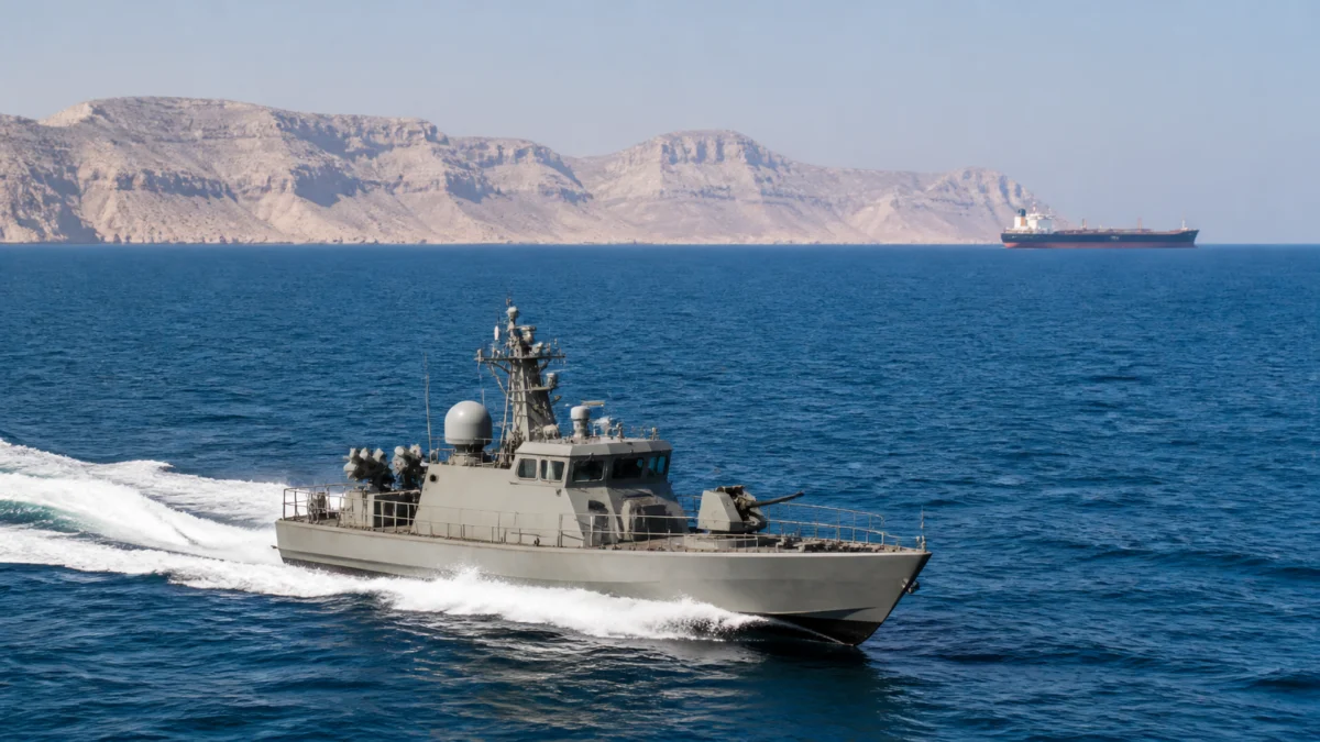 Symbolbild: Militärisches Patrouillenboot in der Straße von Hormus