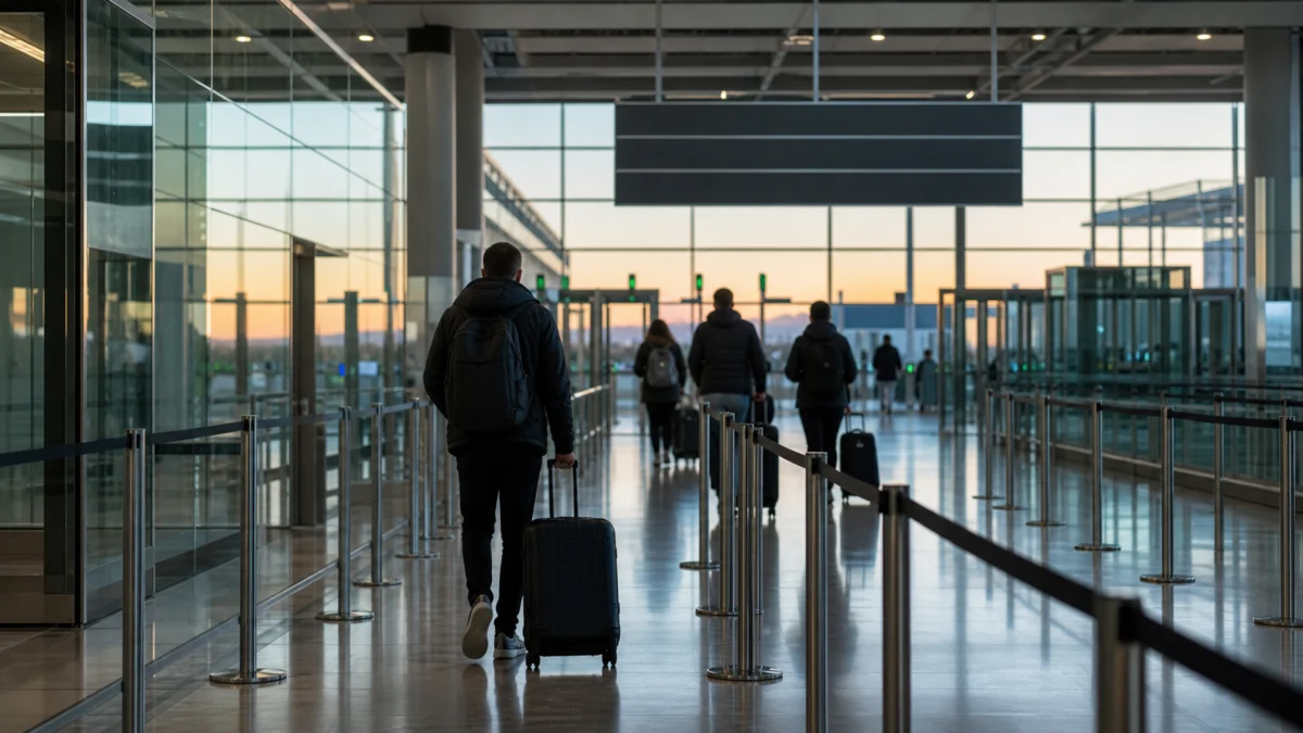 Reisende in einem Flughafen-Terminal als Symbolbild für Rückführungen.