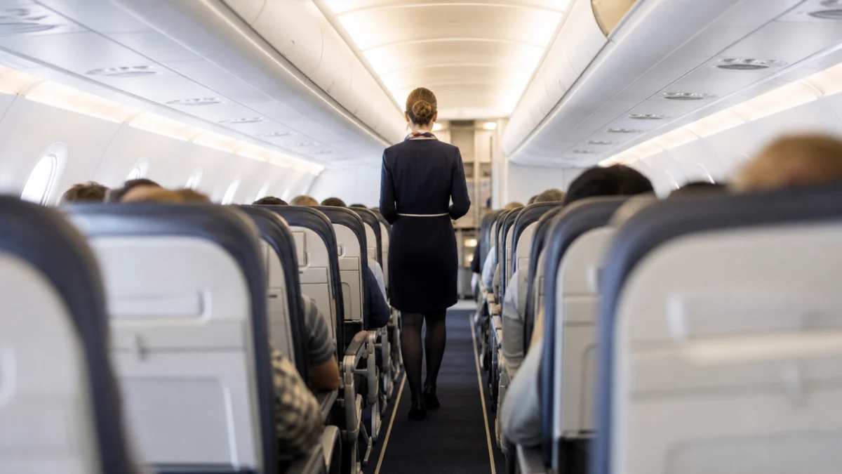 Kabinencrew in einem Passagierflugzeug