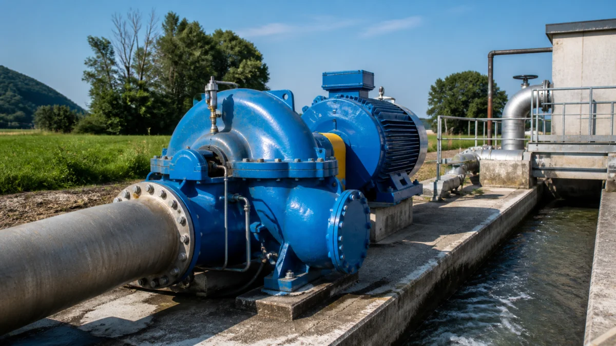 Industrielle Anlage zur Förderung und Nutzung von Wasser.