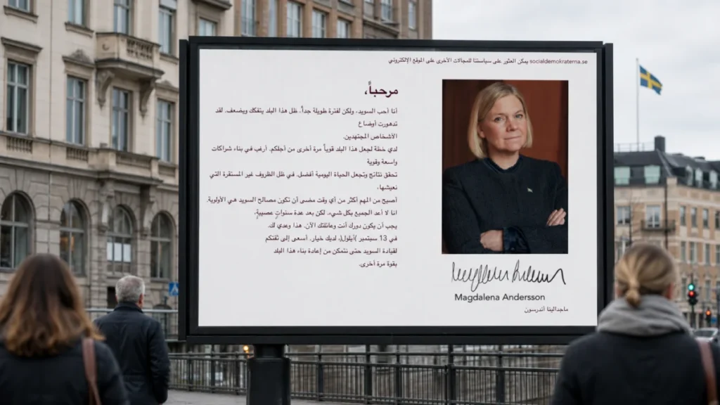 Schweden vor der Wahl: Sozialdemokraten führen und werben auf Arabisch