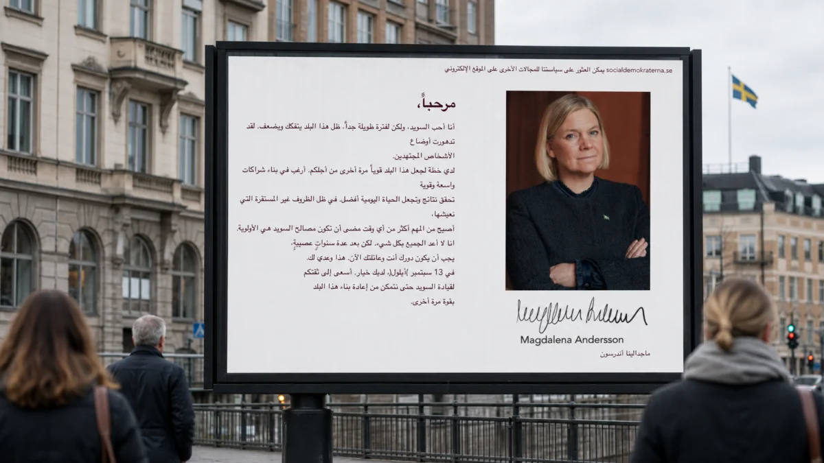 Schweden vor der Wahl: Sozialdemokraten führen und werben auf Arabisch