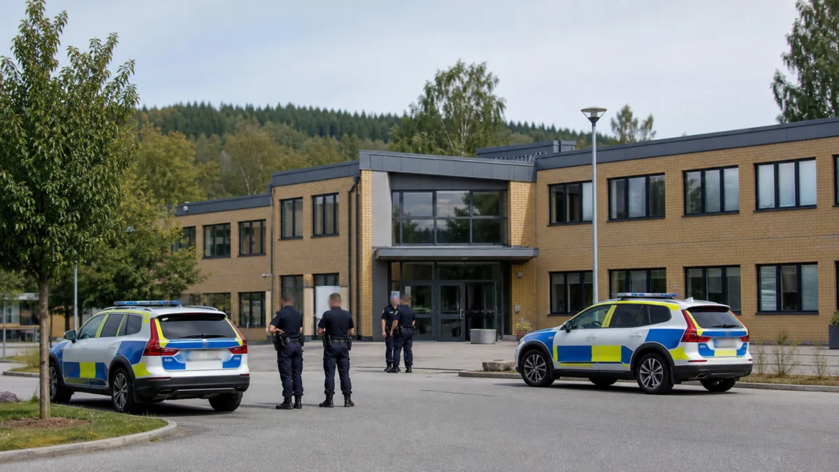 Polizeieinsatz vor einer Schule